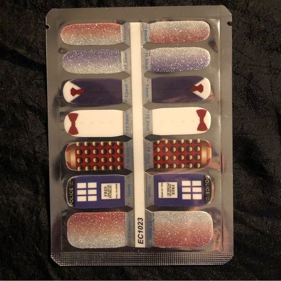 Set of 4 Geek Nail Wrap Art: Tim Burton, Doctor Who, Steampunk new - Picture 11 of 16